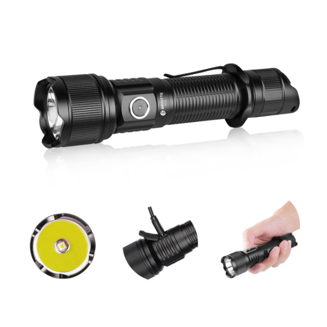 Brinyte PT16 Rechargeable Battery Torch Light Long Range Tactical Led Flashlight