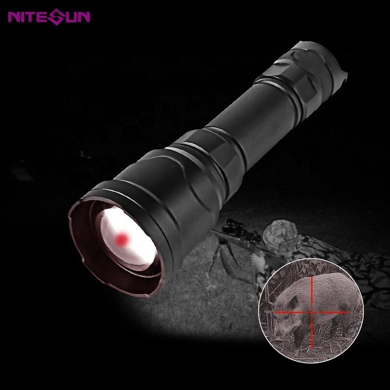 Nitesun zoomable HT10 powerful led torch light aluminum flashlight led hunting torch infrared night vision flash light