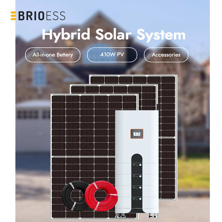 Brioess 5kw 8kw 10kw Complete Residential renewable Hybrid Solar Power System For Home  Solar Panel generator