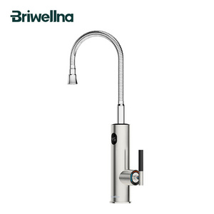 Briwellna 3.2kW Stainless Steel 304 Electric Hot Water Tap Instant Water Heater Faucet with Flexible Spout