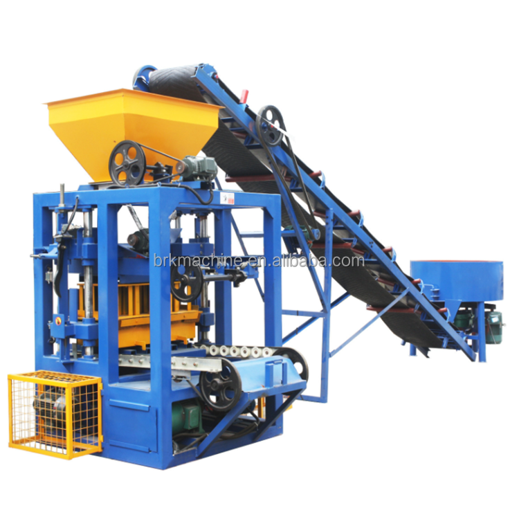 Paving brick making machinery QT4-24 semi automatic manual concrete hollow block moulding machine