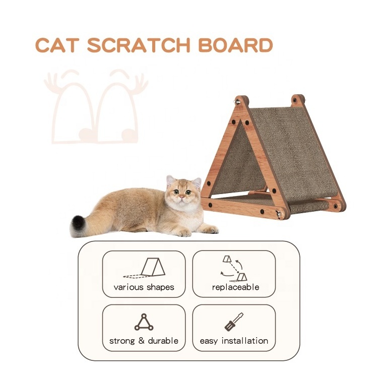 Factory Triangle Cat Scratcher Cardboard Multi Shape Corrugated Paper Cat Scratching Board Wooden Cat Scratch Toys