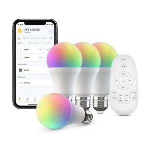 BroadLink Bluetooth Smart Home Alexa Voice Control Timer RGB Music LED Light Bulb Lights Kit with Remote