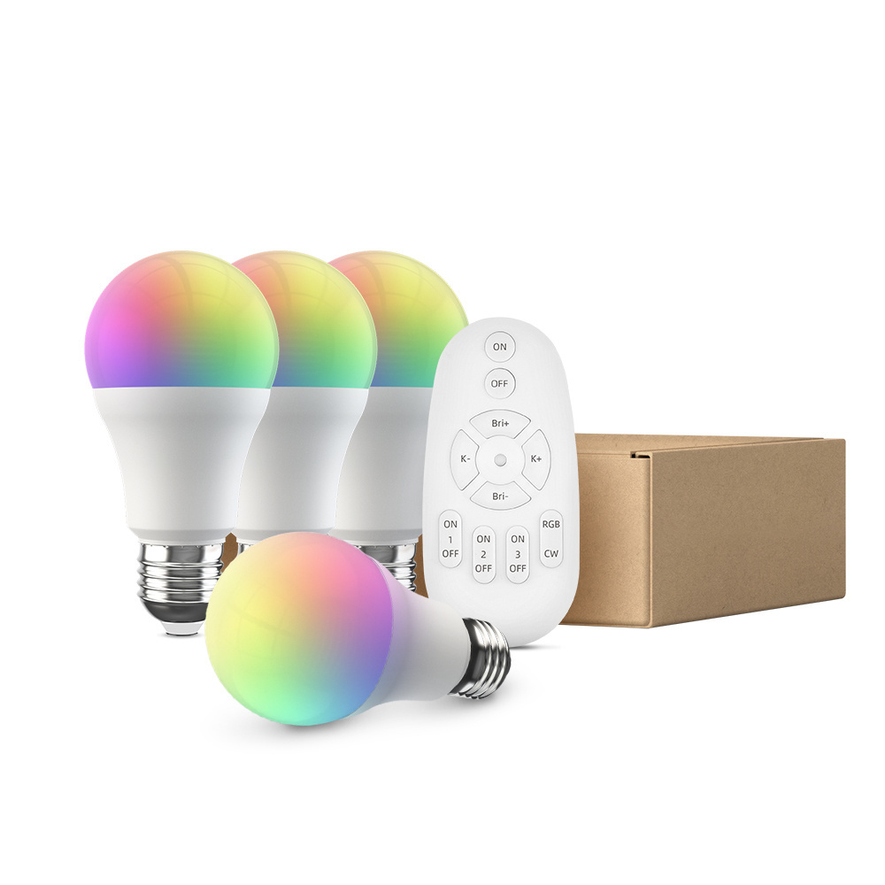 BroadLink Bluetooth Smart Home Alexa Voice Control Timer RGB Music LED Light Bulb Lights Kit with Remote