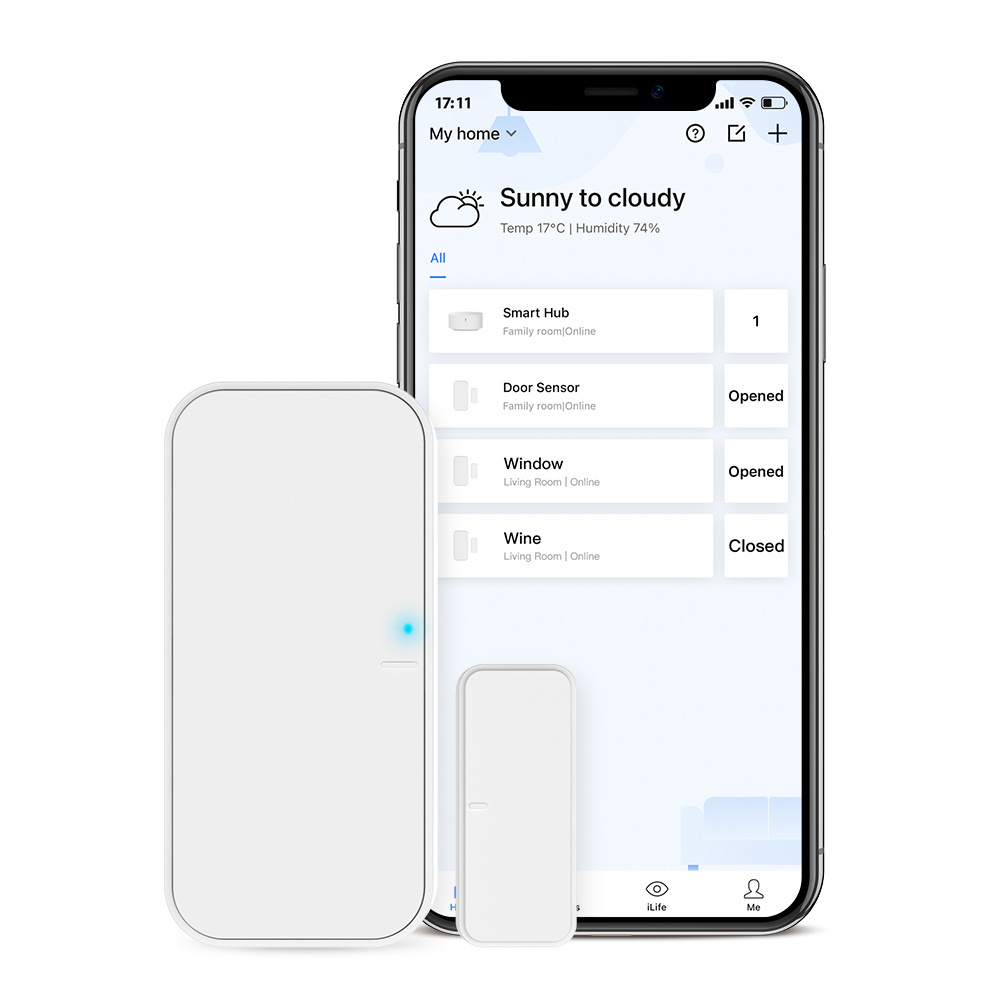 BroadLink Wifi Intelligent Window Door Sensor Mobile Phone Notification Alarm Smart Home Security Alexa Google Wifi Door Sensor