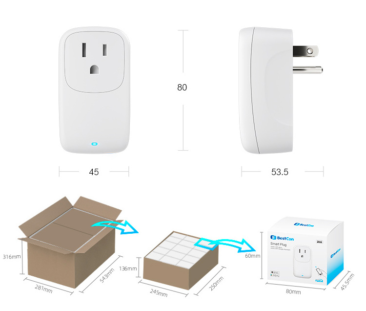 US Smart WiFi Plug with Night Light BroadLink SP4L 15A Remote and Voice Control Timer plug Socket