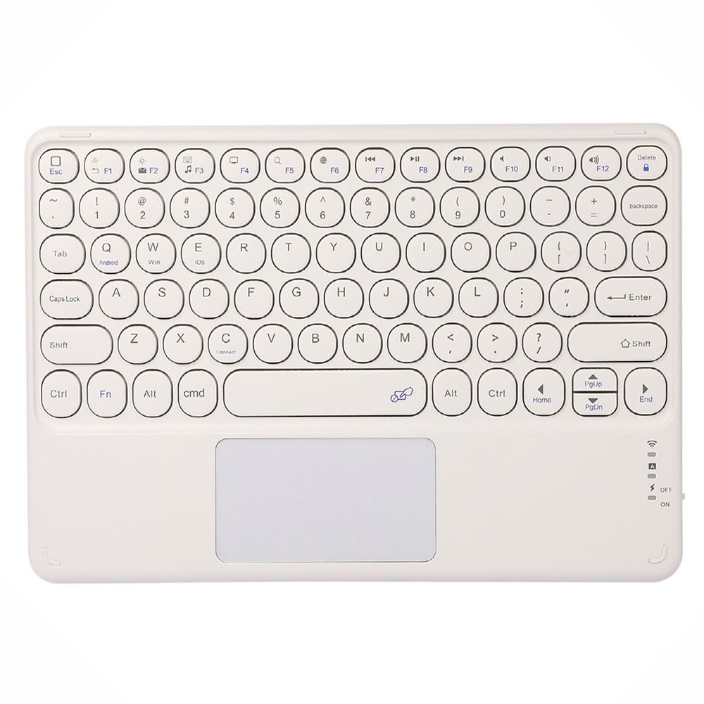 Hot Sales Multi-color 10 inch Retro Round keys Touchpad Bluetooth Keyboard for IPad Iphone Smartphone Tablet PC Smart TV