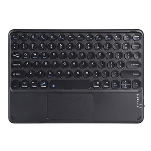 Hot Sales Multi-color 10 inch Retro Round keys Touchpad Bluetooth Keyboard for IPad Iphone Smartphone Tablet PC Smart TV