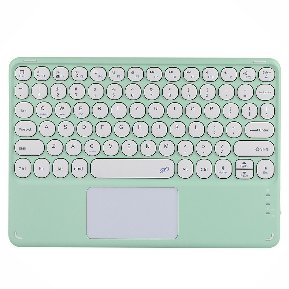 Hot Sales Multi-color 10 inch Retro Round keys Touchpad Bluetooth Keyboard for IPad Iphone Smartphone Tablet PC Smart TV