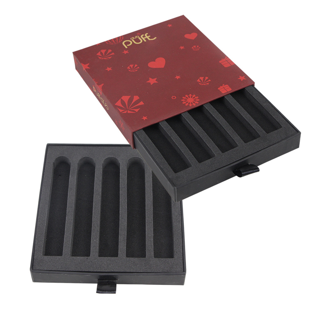 Custom 5 Pack Cigarette Box Drawer Tube Boxes Child Resistant Cigar Cone Packaging Box With Foam Insert