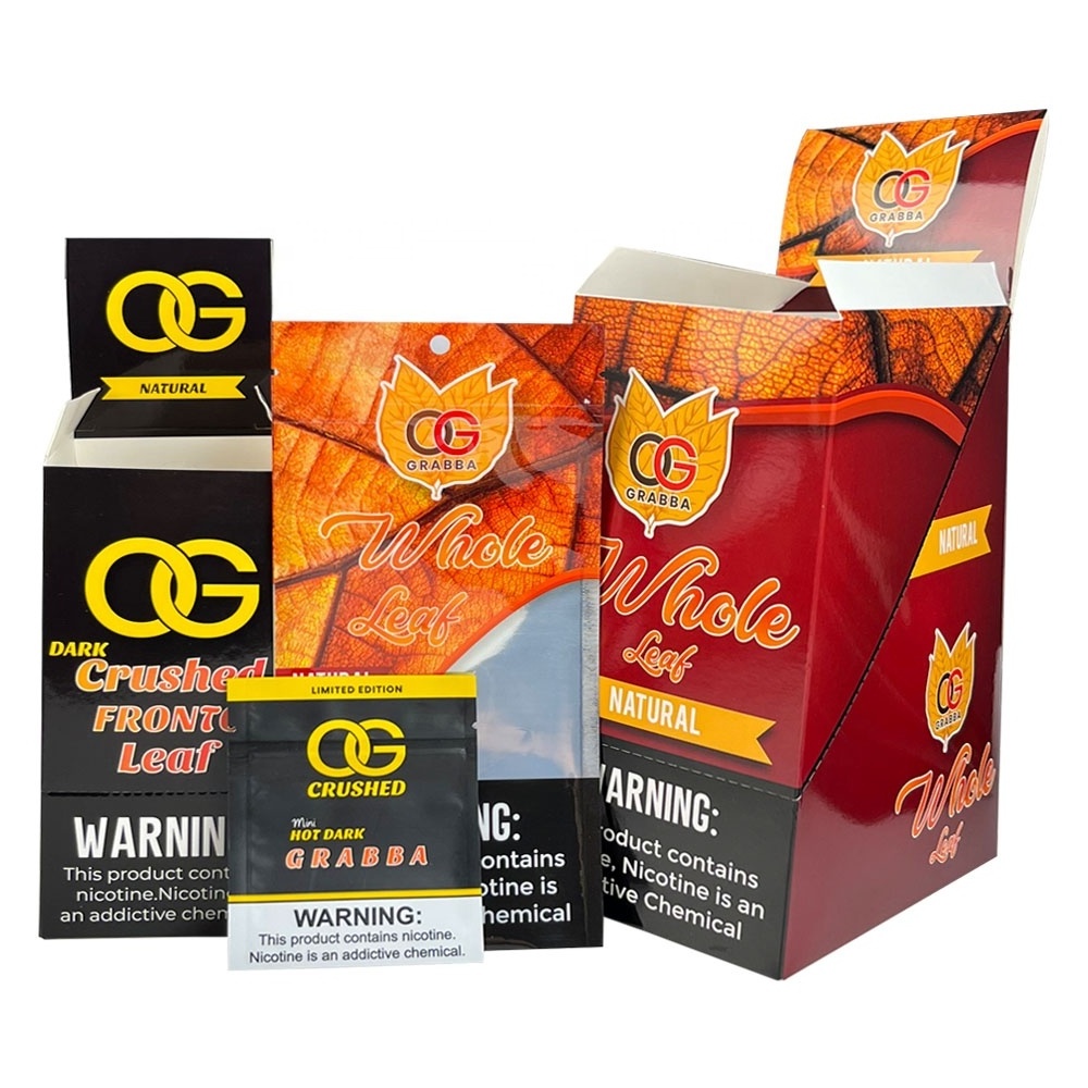 Digital Printing Mylar Foil 5 pack cigar leaf wrap package tobacco cigar plastic bag small ziplock hot dark grabba bags