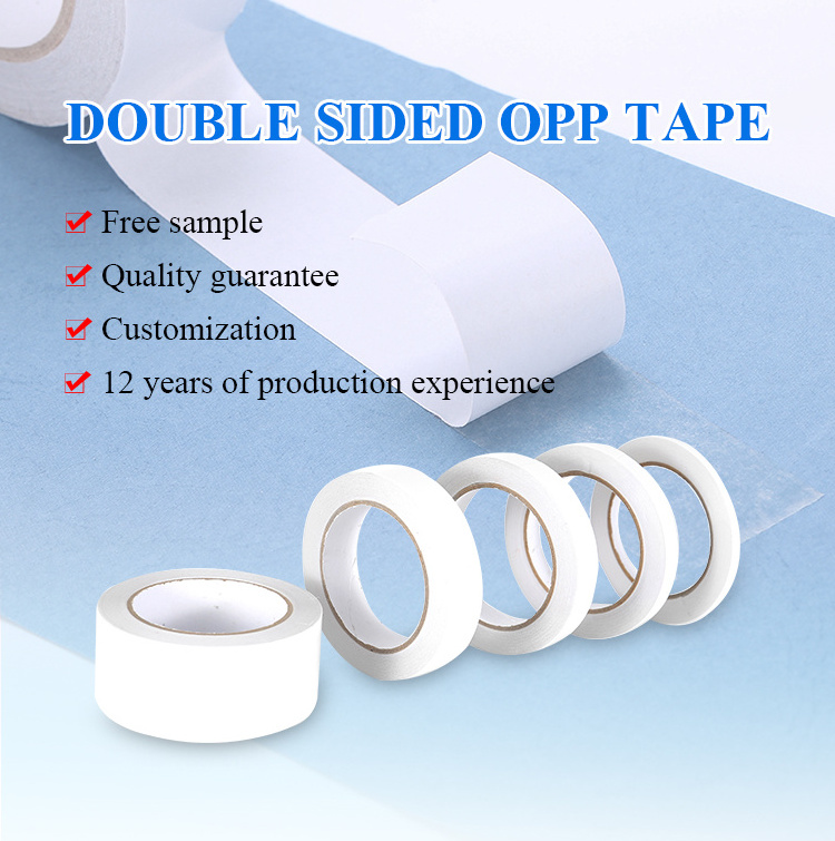 Waterproof Pressure Sensitive Acrylic Adhesive Tape Double Sided OPP Film with Sticky Adhesive for  shoes and leather industry