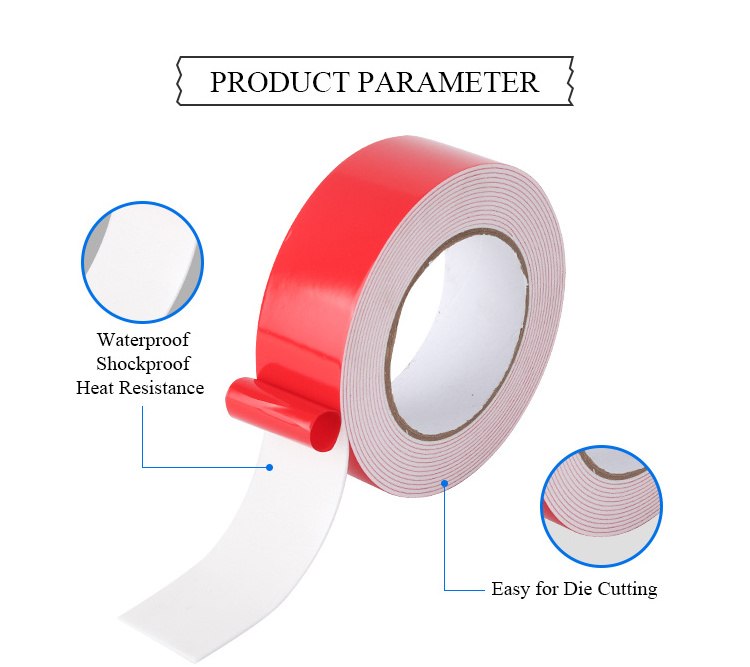 High quality PE foam super sticky white adhesive tape with solvent base