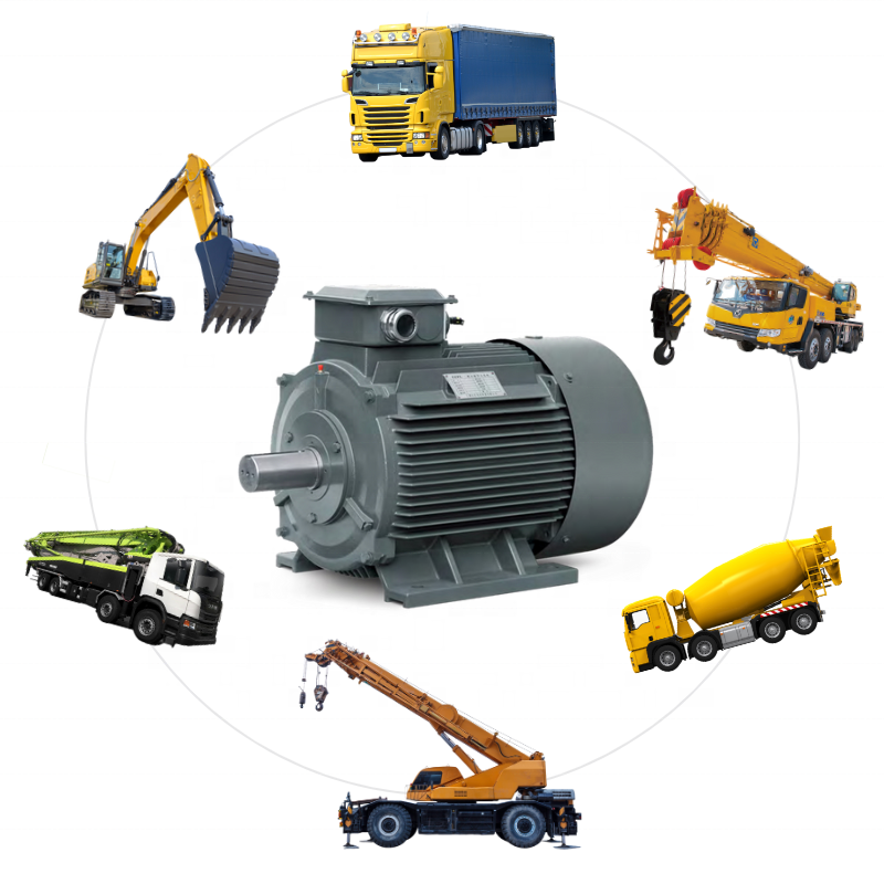 Brogen 3000rpm 280kw CETL Industrial PMSM Electric Motor for Construction Machinery Truck Crane Excavator