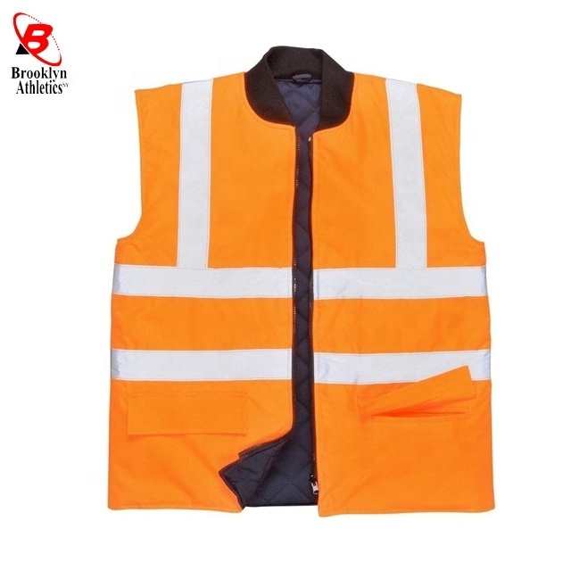 Hi Vis Viz Sleeveless Mens Two Tone Body Warmer Gilet Waistcoat