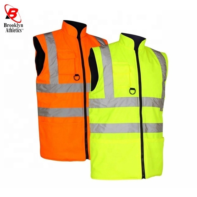 Hi Vis Viz Sleeveless Mens Two Tone Body Warmer Gilet Waistcoat