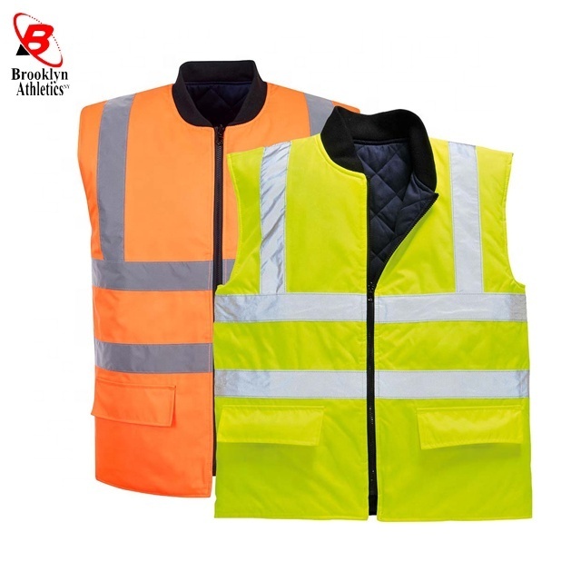 Hi Vis Viz Sleeveless Mens Two Tone Body Warmer Gilet Waistcoat