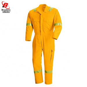 Hi Viz Safety Coveralls Overalls Boiler Suit Men's  Reflective Tape Workwear Yellow