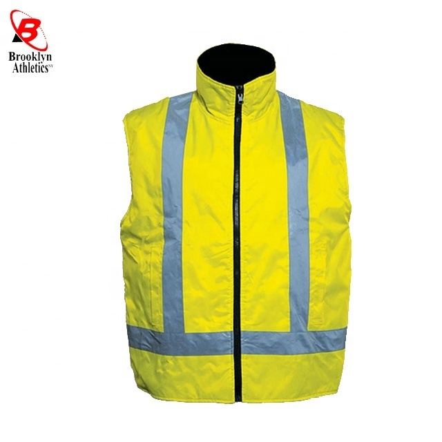 Hi Vis Viz Sleeveless Mens Two Tone Body Warmer Gilet Waistcoat