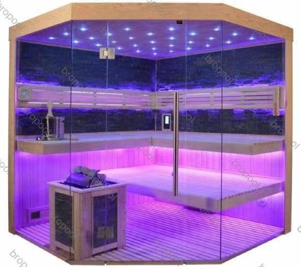 Luxury indoor multi function full spectrum 4 - 6  person infrared sauna room