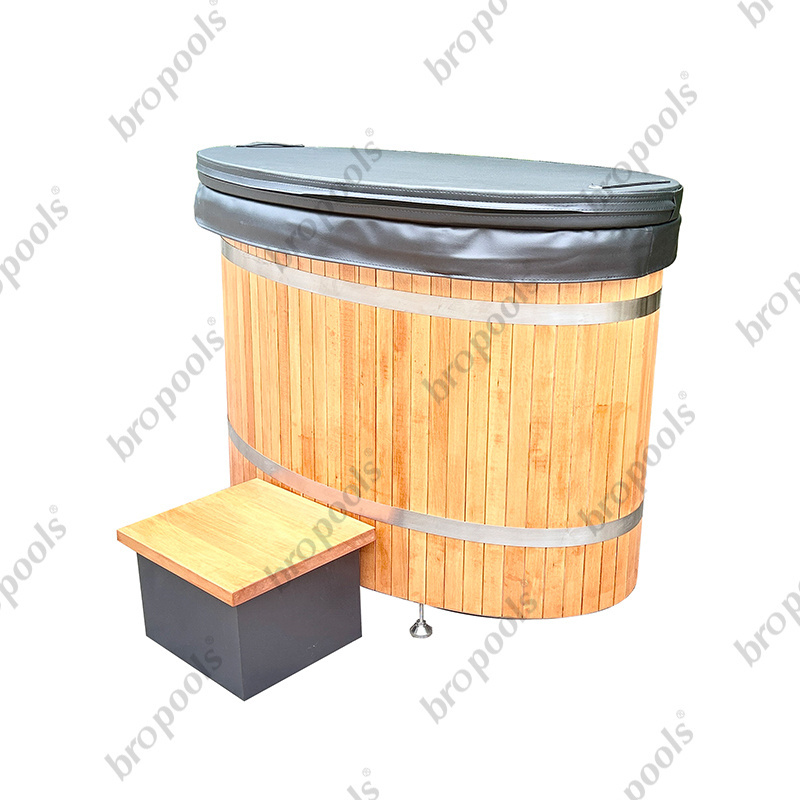 Red Cedar Stainless Steel Cold Plunge One Person Size Cold Plunge Longevity Tub With Chiller