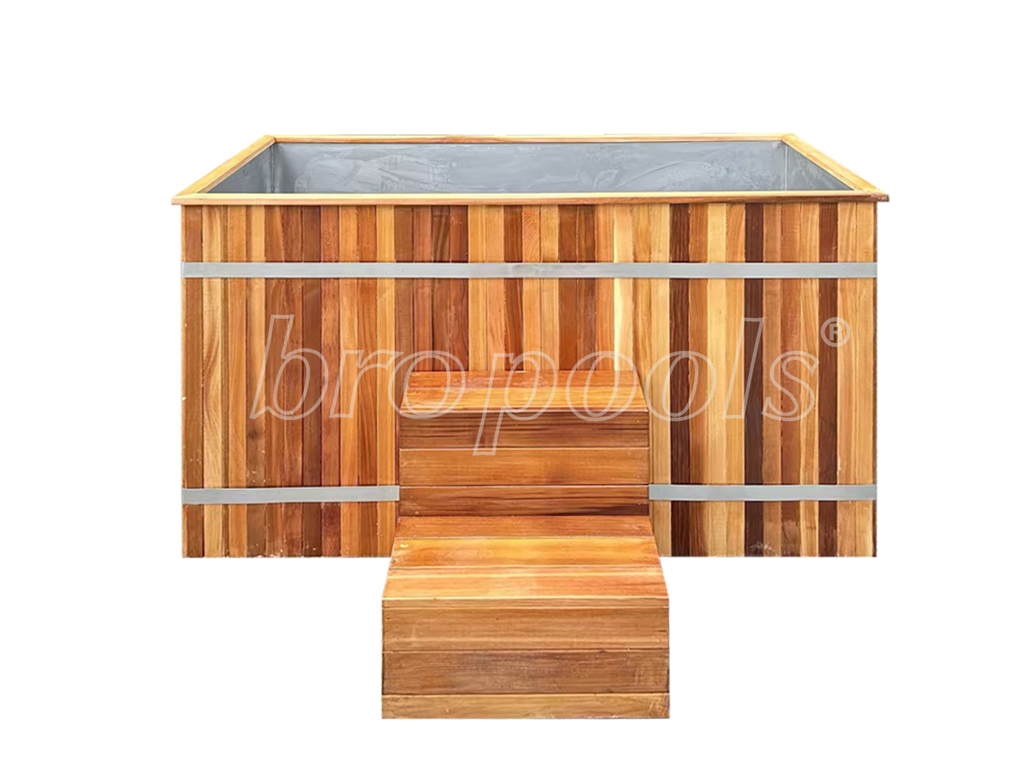 Bropool Red Cedar Wood Tub for Athletic Recovery, Equipped with Cold Plunge and Ice Bath Chiller System