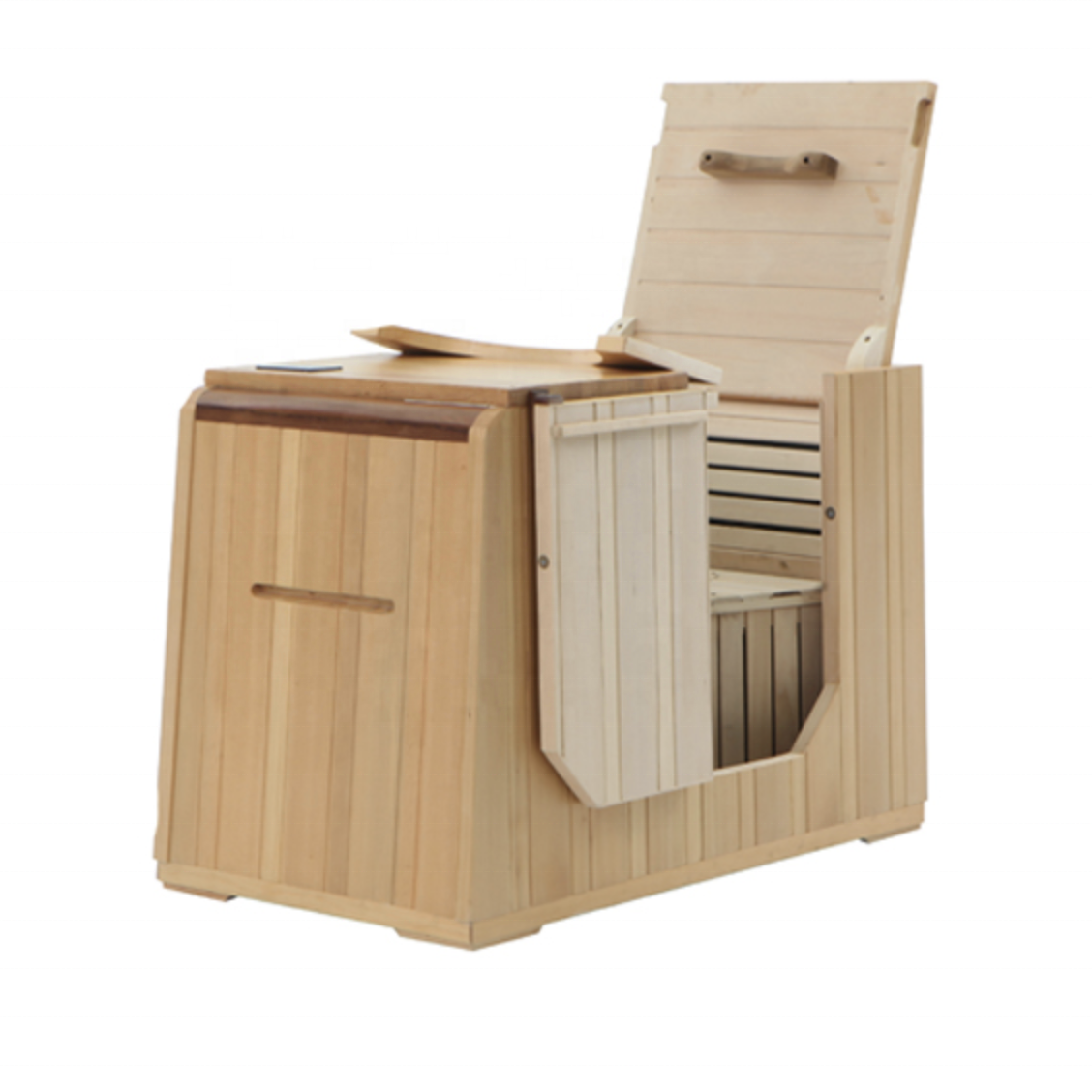 1 Person Portable Infrared Sauna Half Body Hemlock Wood Use Modern Solid Indoor Sauna for Home Buy Far Infrared Sauna 10 Pcs