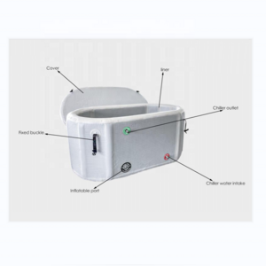 Eco-Friendly Pvc Foldable Stand Alone Inflatable Ice Bath Pool With Cold Plunge Chiller 1.0HP For Sports Recovery