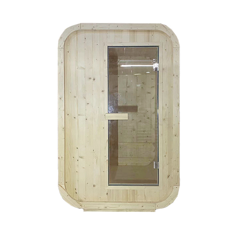 Modern Design  2 Person Solid Wood Outdoor Sauna in Cube design Room Steam  Mini Sauna