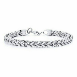 Mens Simple Stainless Steel Curb Cuban Link 6MM Chain Bracelets for Man Wrist Jewelry