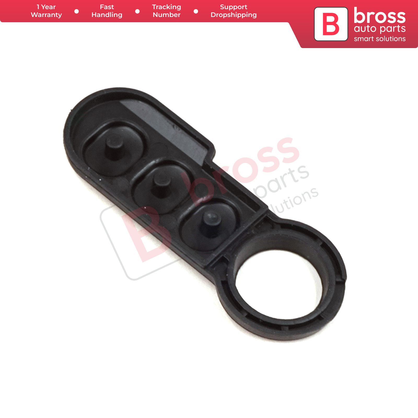 BDP1207 3-Button Remote Control Flip Key Rubber Button Pad Buttons for Ducato Doblo Punto 500 Bravo Fiorino 71749374