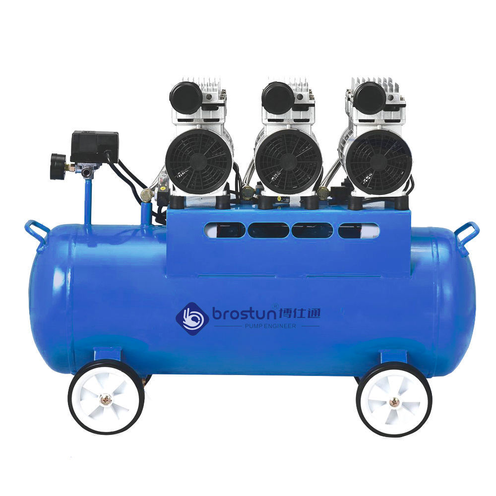 High Quality Ac Air Compressor Multi Head Powerful Engine 2.4KW 3.2HP Silent Oil Free Air Compressor