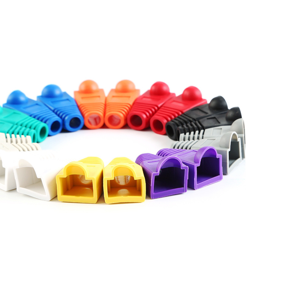 Multiple Colour Network Cat5E Cat6 Cat7 Cable Sheath Rj45 Connector Rubber Boots