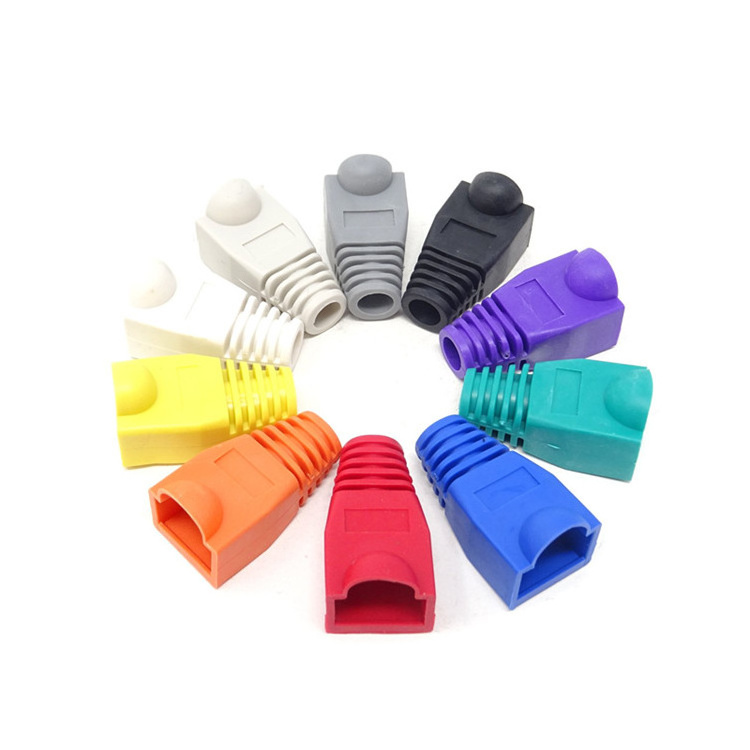 Multiple Colour Network Cat5E Cat6 Cat7 Cable Sheath Rj45 Connector Rubber Boots