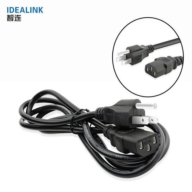 Good quality custom usa power cable 3 pin plug computer power cord from the guangzhou supplier