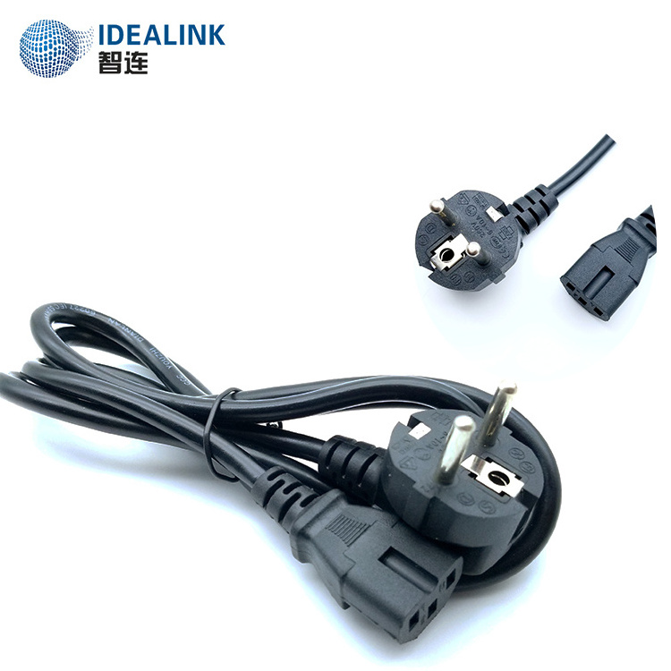 Oem EU plug with C15 end Flexible Multicore Euro Ac  power cord cable  3 power Eu Power Cable extension cord