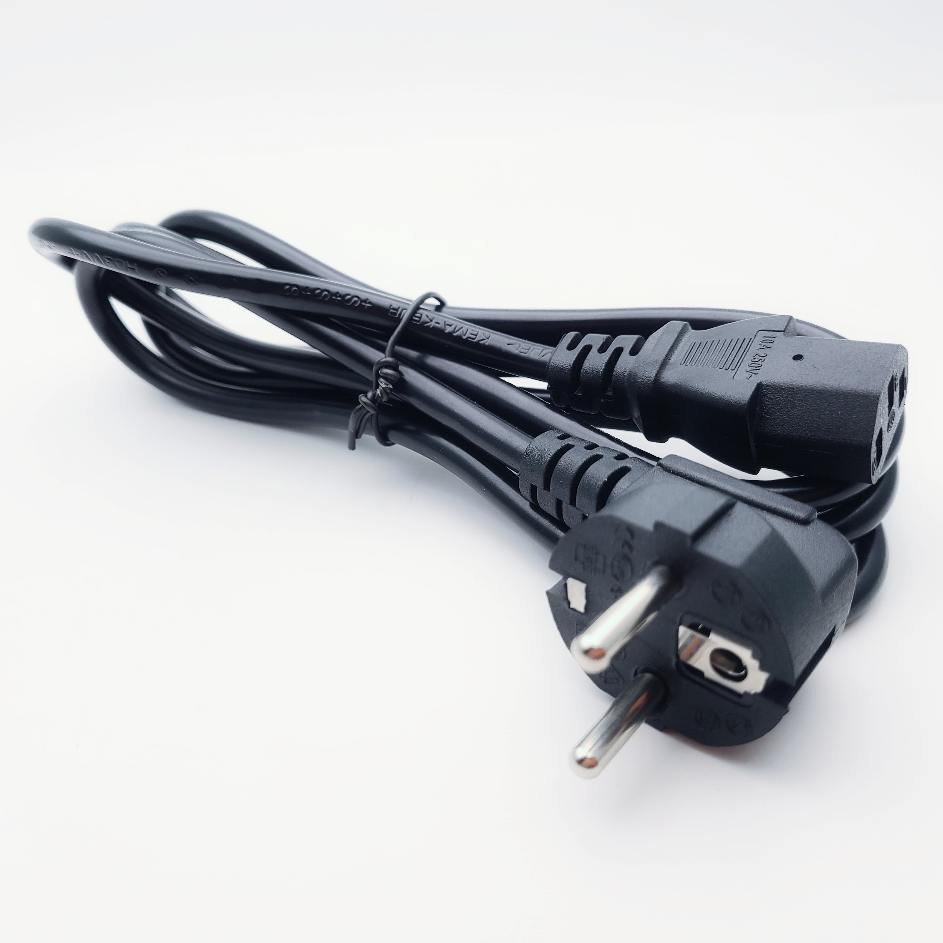 Custom EU power extension cord 3 pin computer EU plug with C13 end Flexible  3 power Euro Ac  extension cable