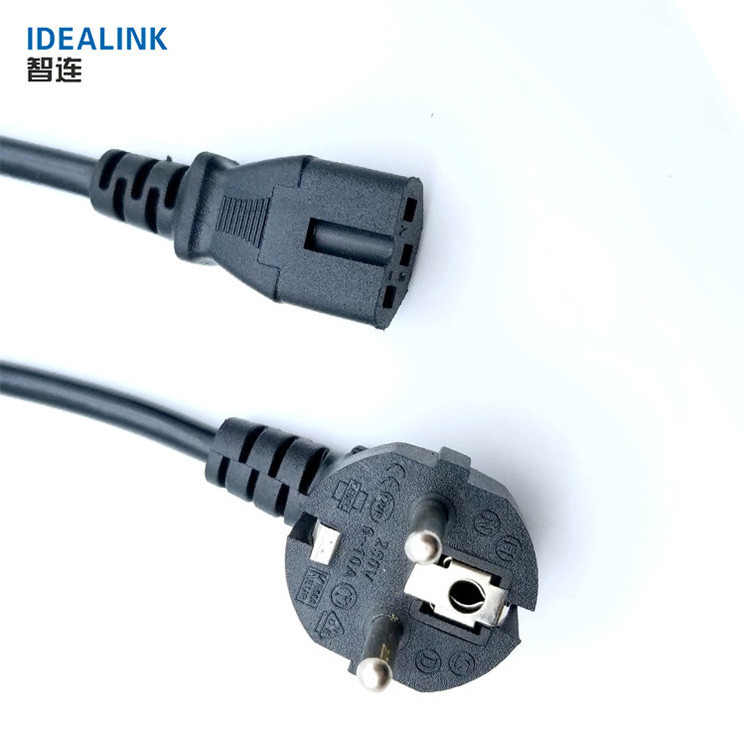 Oem EU plug with C15 end Flexible Multicore Euro Ac  power cord cable  3 power Eu Power Cable extension cord