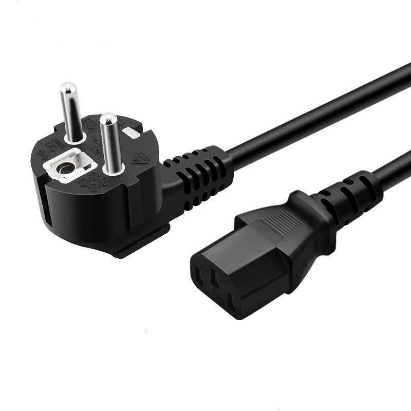 Custom EU power extension cord 3 pin computer EU plug with C13 end Flexible  3 power Euro Ac  extension cable