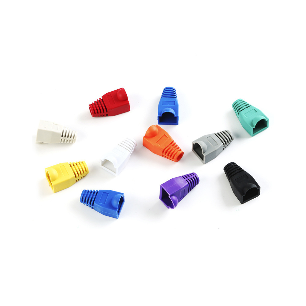 Multiple Colour Network Cat5E Cat6 Cat7 Cable Sheath Rj45 Connector Rubber Boots