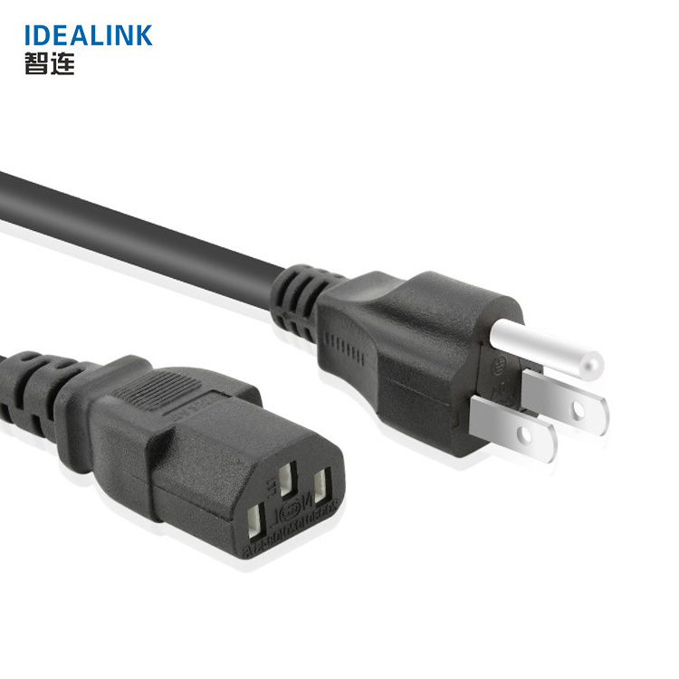 Good quality custom usa power cable 3 pin plug computer power cord from the guangzhou supplier