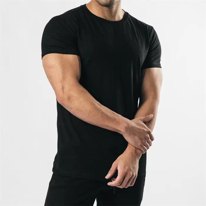 High Quality 95 Cotton 5 Spandex T Shirts Tee Basic Blank Plain Mens Slim Fit T Shirt Wholesale