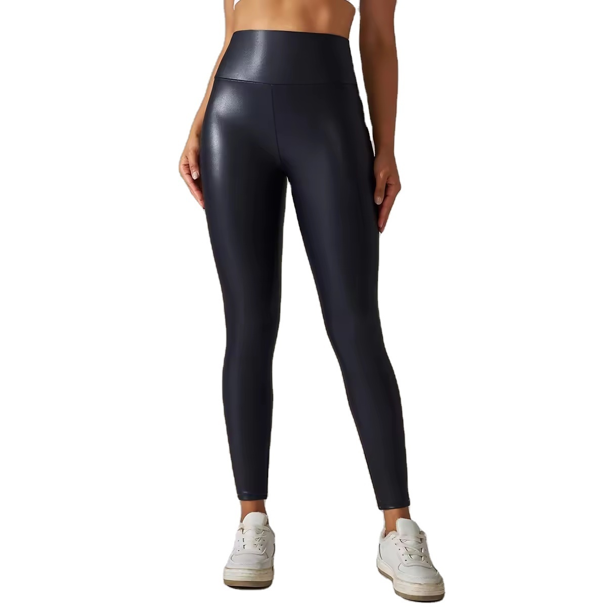 Dropshipping leggings high-waist tight-fitting sports fitness leather leggings women sweat yoga pants women leggings