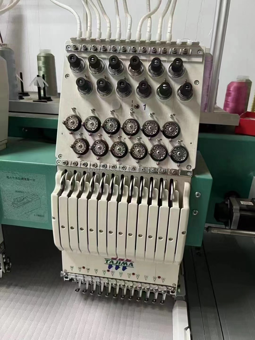 Used TAJIMAs 6 Heads 12 Needles Computerized Embroidery Machine 1206 Embroidering Machine