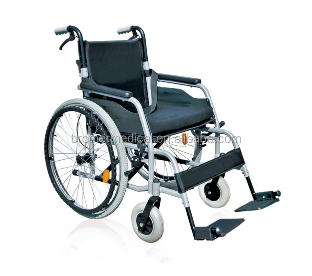 Manual light weight folding portable stainless steel chrome wheelchair made in china