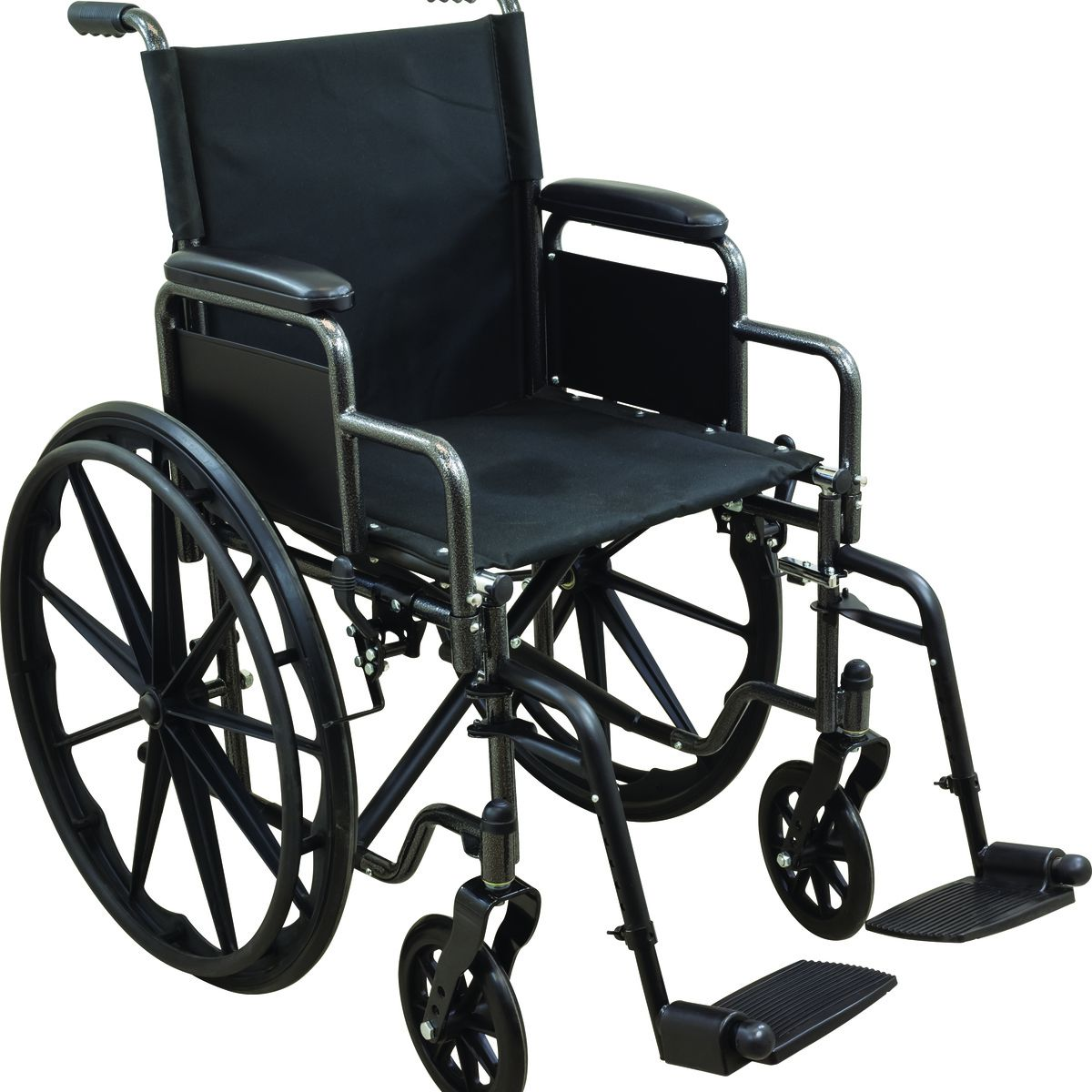 Steel Wheelchair with Swing away Footrests 20in Seat Silla de ruedas