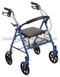 2023 Shopping cart walking aid double use Light weight folding Rollator Walker with wheels for elderly