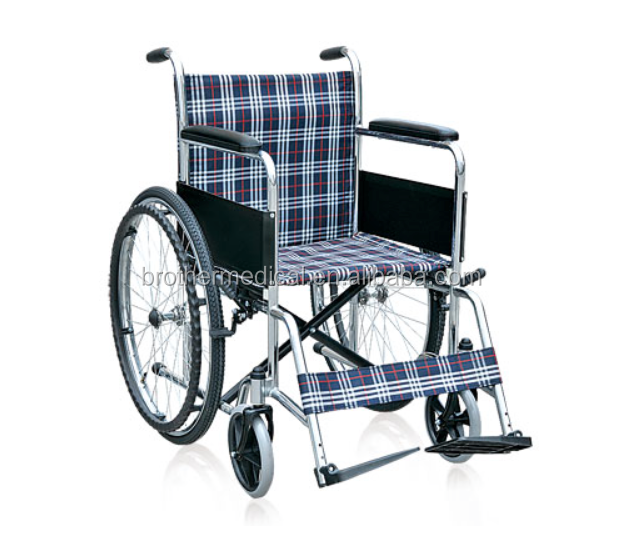 Manual light weight folding portable stainless steel chrome wheelchair made in china