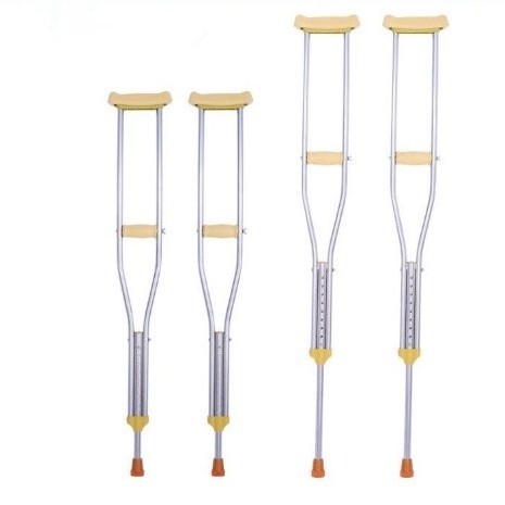 Aluminum Alloy Double Adjustable Foldable Underarm Axillary Crutches