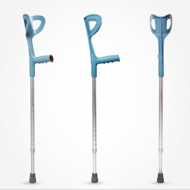 Aluminum Alloy Double Adjustable Foldable Underarm Axillary Crutches